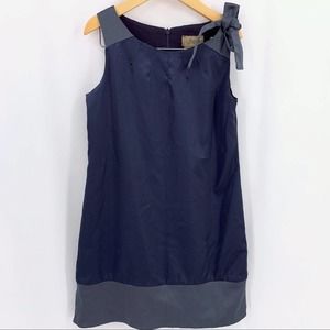 Florence Eiseman Navy grey satin sleeveless‎ dress